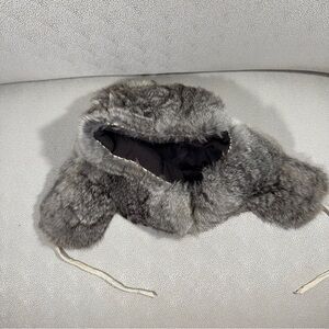 Cozy Gray Faux Fur Kids Hat
